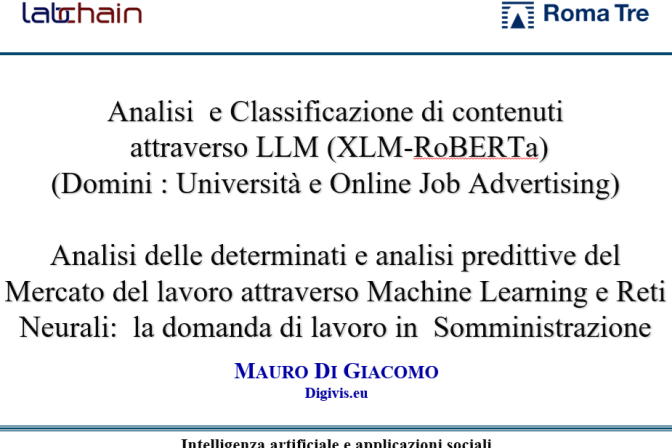 Mauro Di Giacomo interviene al corso “Intelligenza Artificiale e applicazioni sociali” di Roma Tre