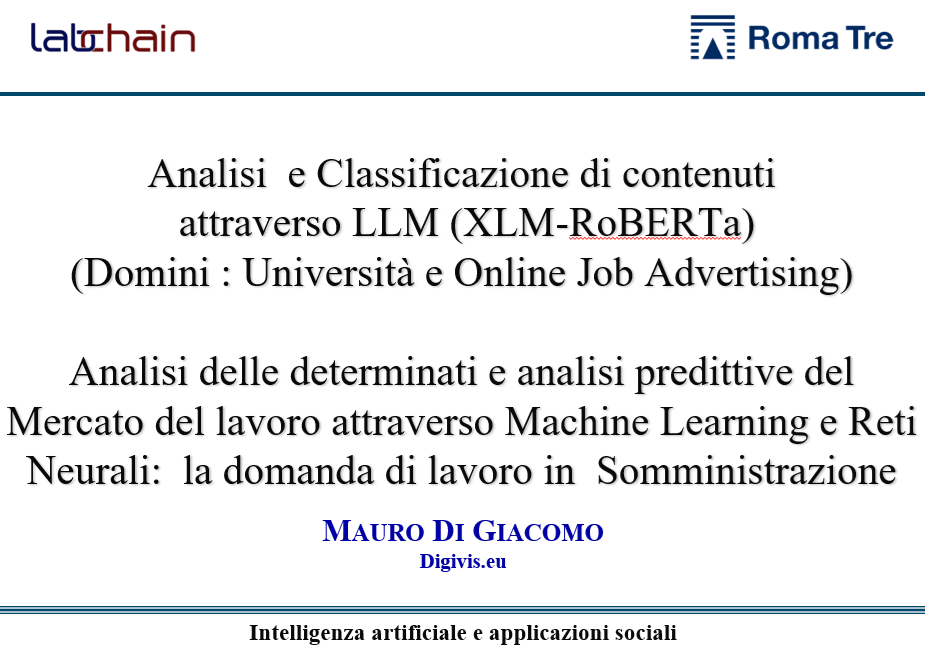 Mauro Di Giacomo interviene al corso “Intelligenza Artificiale e applicazioni sociali” di Roma Tre